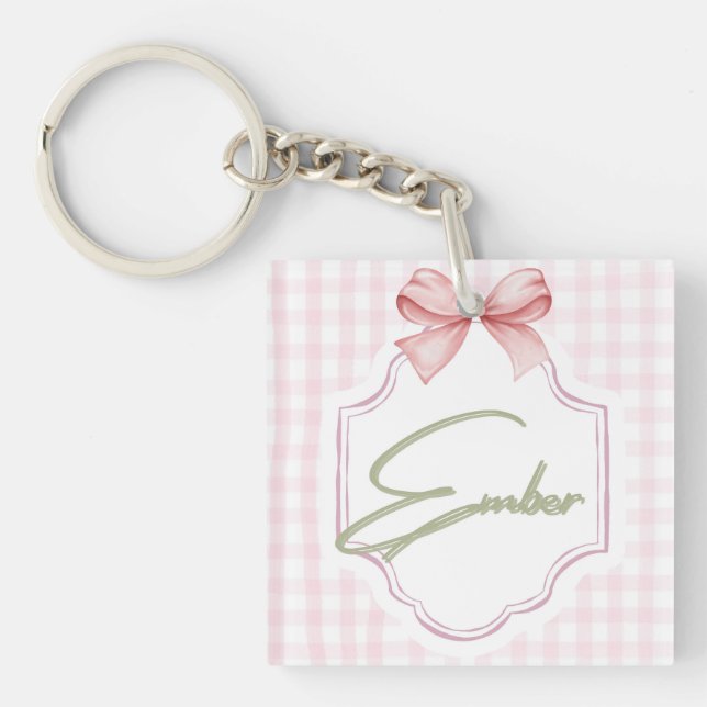 Personlig Ember Flicka Nursery Bow&Gingham (Framsidan)