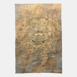 Personlig Embossed Mandala | Elegant Boho Gift Kökshandduk