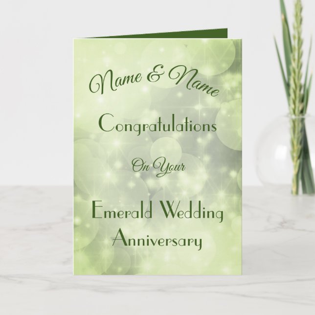 Personlig Emerald-årsjubileum Greeting Card. Kort (Framsida)