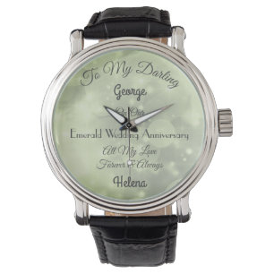 Personlig Emerald Bröllop årsdag Armbandsur