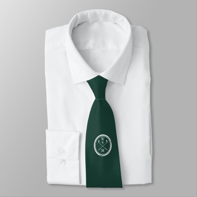 Personlig Emerald Grönt Monogram Initialer Golf Slips (Bunden)