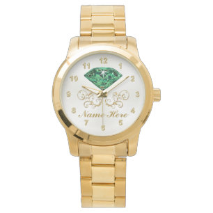 Personlig Emerald Watch för henne Armbandsur