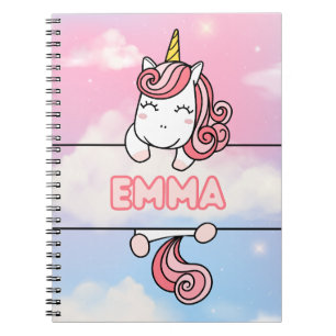 Personlig Emma Unicorn Flickaktigt bärbar dator Anteckningsbok