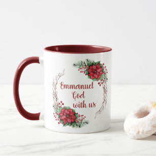 Personlig Emmanuel Gud är med oss Poinsettia Mugg