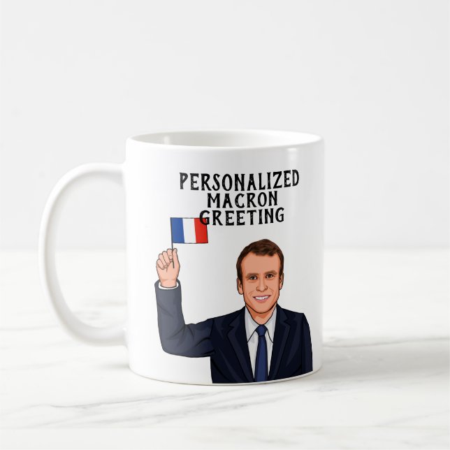 PERSONLIG EMMANUEL MACRON KAFFEMUGG (Vänster)