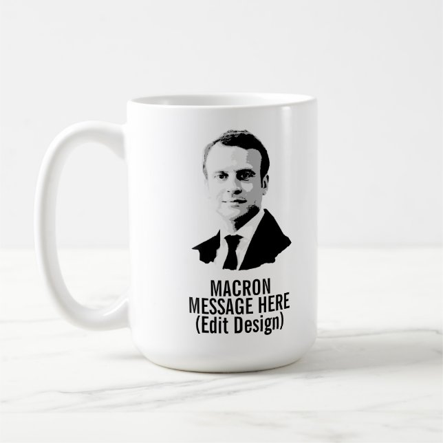 PERSONLIG EMMANUEL MACRON KAFFEMUGG (Vänster)