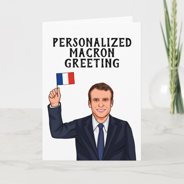 PERSONLIG EMMANUEL MACRON KORT (Framsida)