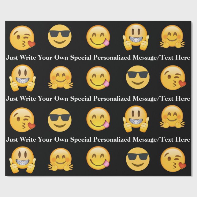 Personlig Emoji-text/meddelande Presentpapper (Platt)