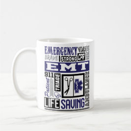 Personlig Emt/Ems SymbolS Ord Coffee Mugg