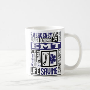 Personlig Emt/Ems SymbolS Ord Coffee Mugg