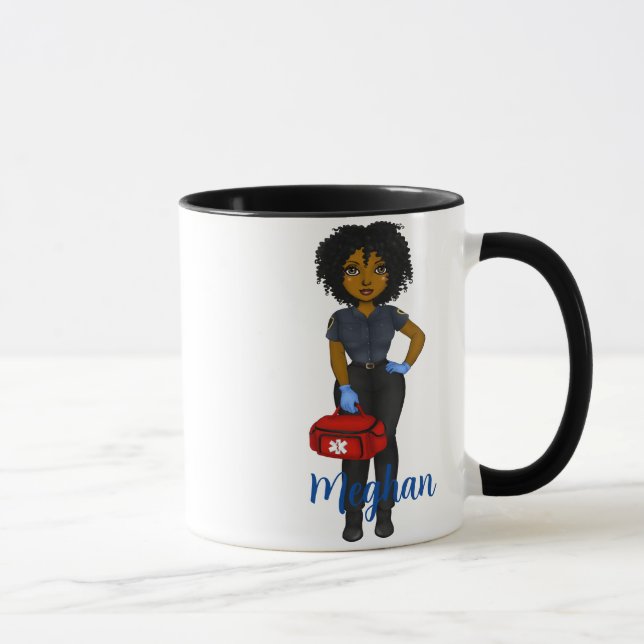 Personlig EMT Fuel Chic Black Woman Coffee Mugg (Höger)