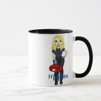 Personlig "EMT Fuel" Chic Blonde Woman-kaffe Mugg