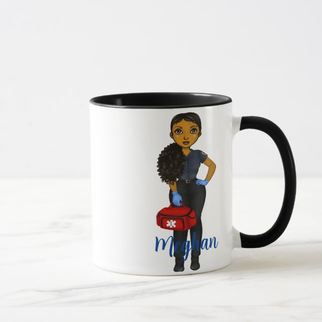 Personlig EMT Fuel Chic Hispanic Woman Coffee Mugg (Höger)