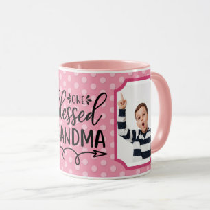 Personlig En Salig Mormor Rosa Vit Mugg
