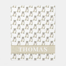 Personlig engelsk bulldog (Tigergul) Fleecefilt