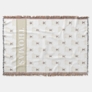 Personlig engelsk bulldog (vit) filt