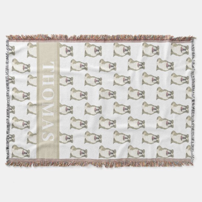 Personlig engelsk bulldogg (Brindle) Filt (Framsidan)