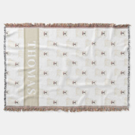 Personlig engelsk bulldogg (vit) filt