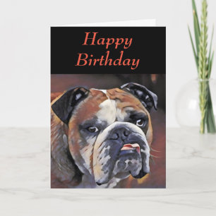 Personlig English Bulldog Birthday Card Kort