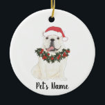 Personlig English Bulldog (vit) Julgransprydnad Keramik<br><div class="desc">Gör den trevliga listan i år med en personlig prydnad av ditt favoritlilla barn!</div>
