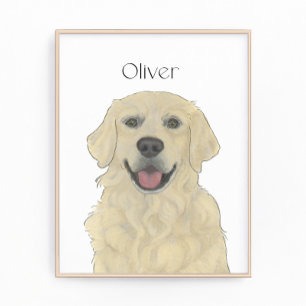 Personlig English Golden Retriever Hund Art Fototryck