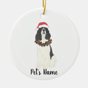 Personlig English Springer Spain (Black) Julgransprydnad Keramik