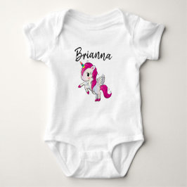 Personlig enhörning baby body t shirt