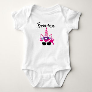 Personlig Enhörning Baby Bodysuit T Shirt
