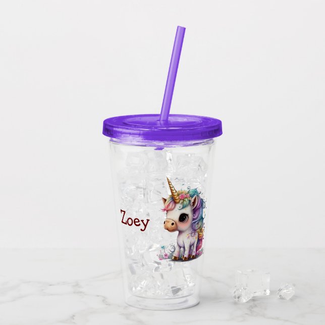 Personlig Enhörning  Take Away Mugg (Baksida Ice)