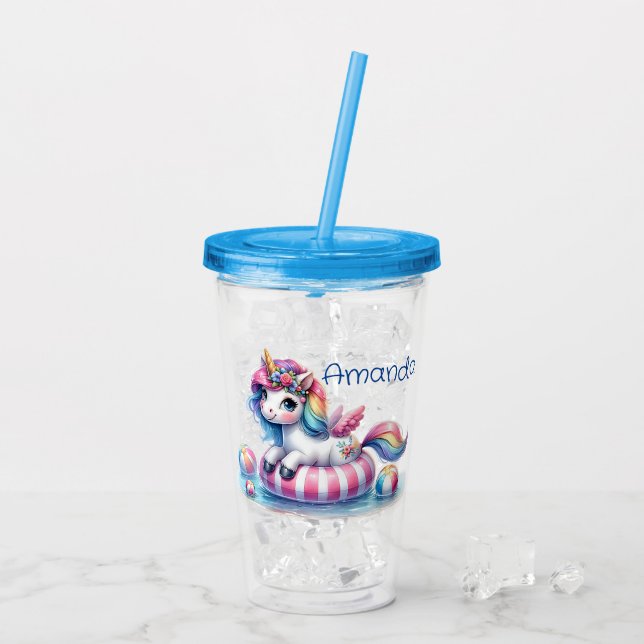 Personlig Enhörning  Take Away Mugg (Baksida Ice)