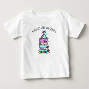 Personlig Enhörningsflicka Födelsedag T Shirt