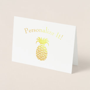 Personlig Enkel ananas Folierat Kort