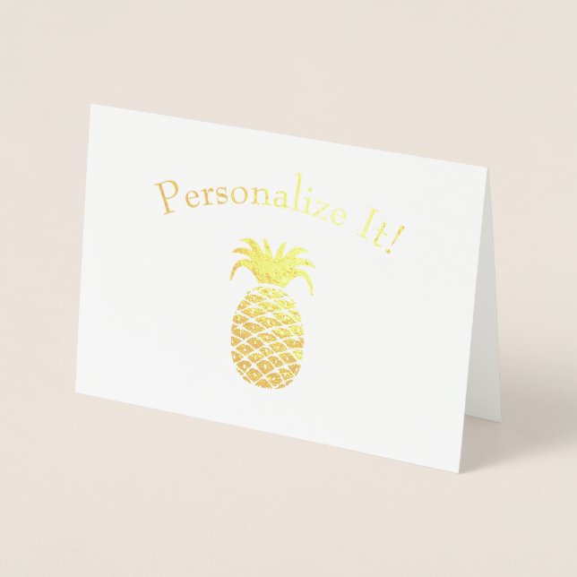 Personlig Enkel ananas Folierat Kort (Framsida)