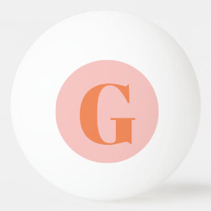 Personlig Enkel Djärv Monogram Rosa och Orange Pingisboll