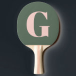 Personlig Enkel Fet Monogram Rosa och Grön Pingisracket<br><div class="desc">Personlig Enkel Fet Monogram Rosa och Grön Pingisracket</div>