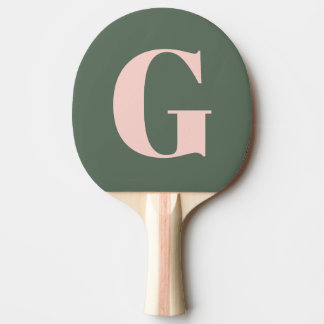 Personlig Enkel Fet Monogram Rosa och Grön Pingisracket