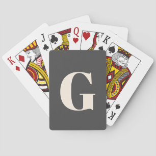 Personlig Enkel Fet Monogram Svart och Vit Casinokort