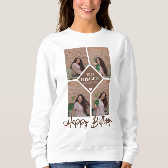 Personlig Enkel fotokollage för Snyggt på födelsed T Shirt (Framsida)