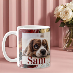 Personlig enkel hund Foto och namn minnessak Kaffemugg