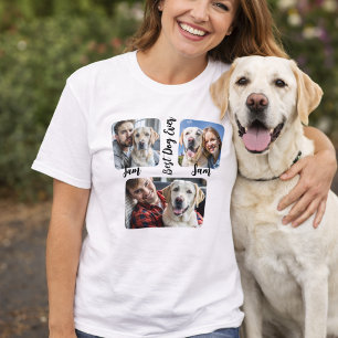 Personlig enkel hund Foto- och namnsouvenir  T Shirt