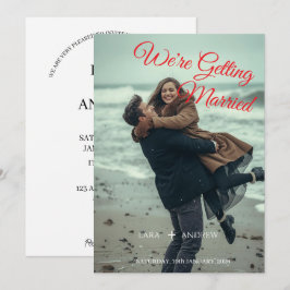 Personlig Enkel modern Bröllop spara datum Inbjudningar