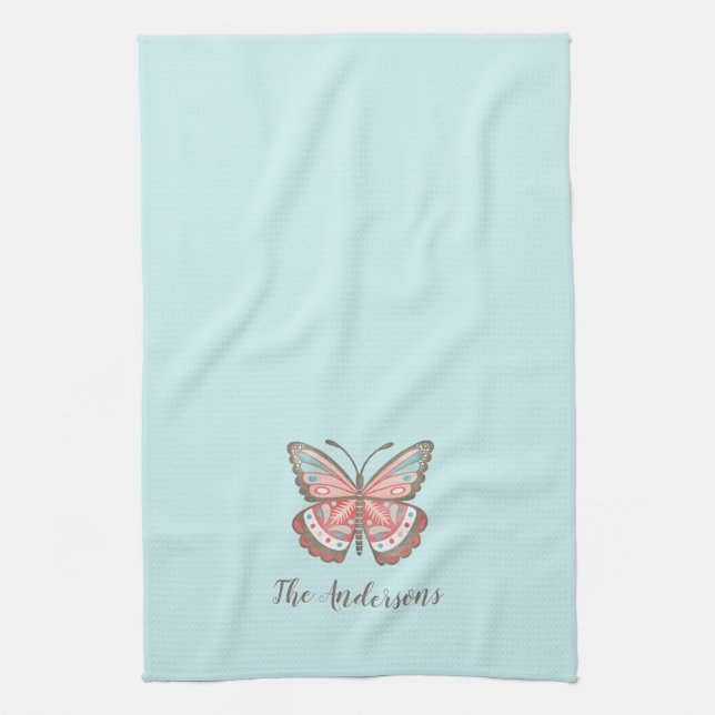Personlig Enkel Modern Butterfly Kökshandduk (Vertikal)