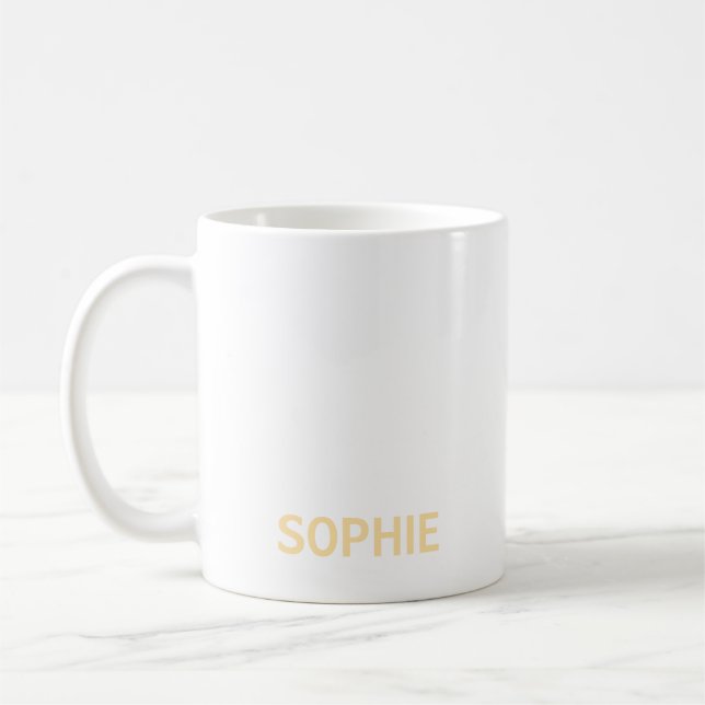 Personlig Enkel Modern Minimal Monogram Vit  Kaffemugg (Vänster)