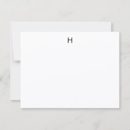 Personlig Enkel Modern Minimalistisk Monogram Anteckningskort