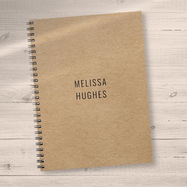 Personlig Enkel Modern Rustik Kraft Anteckningsbok (Personalized Simple Modern Rustic Kraft Notebook)