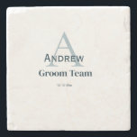 personlig enkel monogram brudgumsteam bestman stenunderlägg<br><div class="desc">design</div>