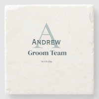 personlig enkel monogram brudgumsteam bestman 
