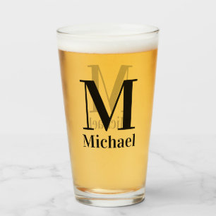 Personlig Enkel Monogram Glaskopp