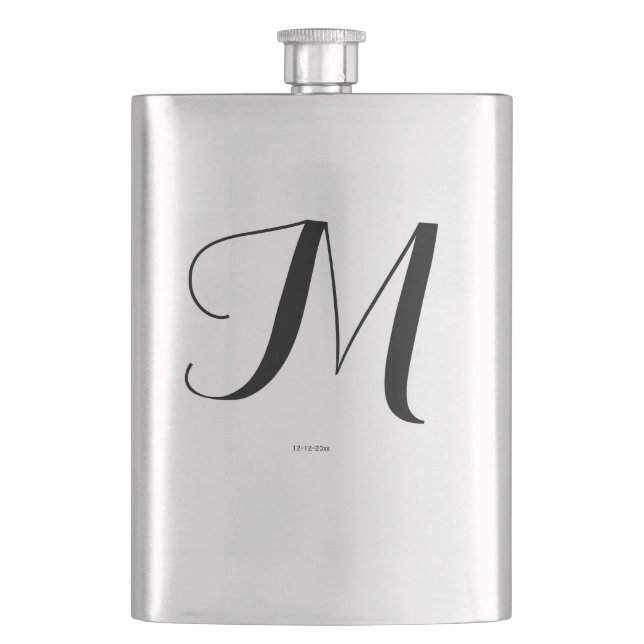 personlig enkel monogram lägg till ditt namn bröll fickplunta (Framsidan)