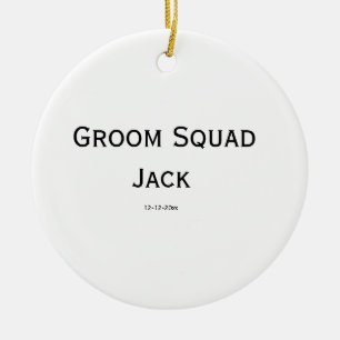 personlig enkel monogram lägg till ditt namn bröll julgransprydnad keramik